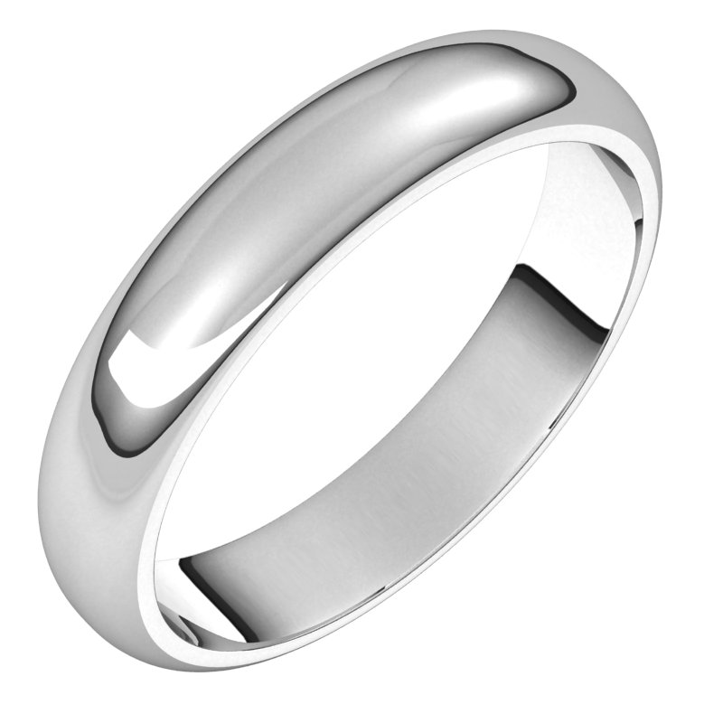 18K White 4 mm Half Round Band Size 10.5 Ref 73485