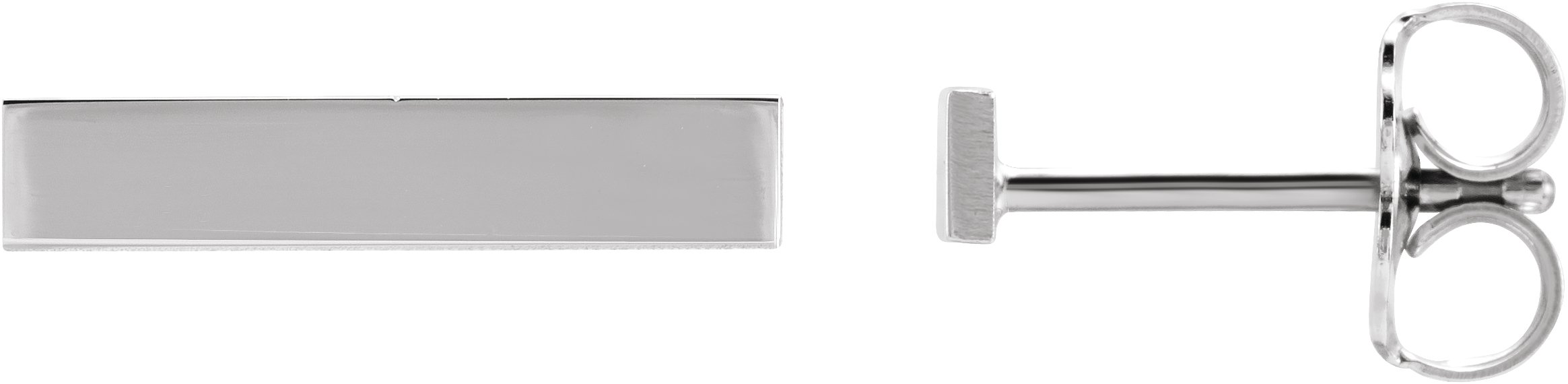 Sterling Silver Engravable Bar Earrings