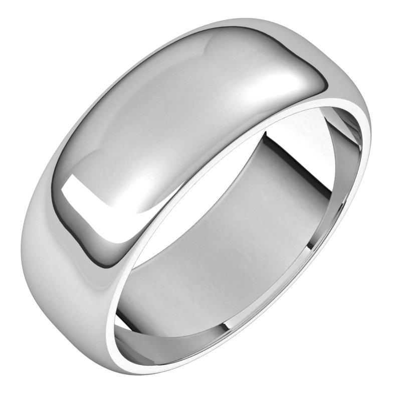 Palladium 7 mm Half Round Band Size 10.5 Ref 2547490