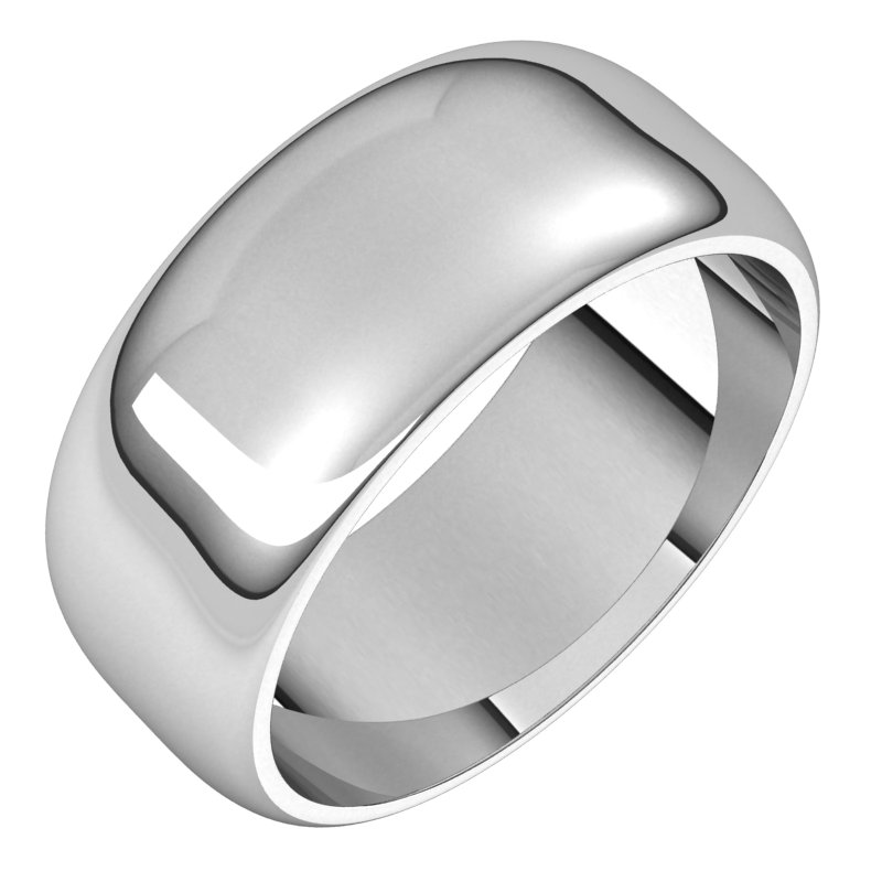 Continuum Sterling Silver 8 mm Half Round Band Size 10.5 Ref 4832228