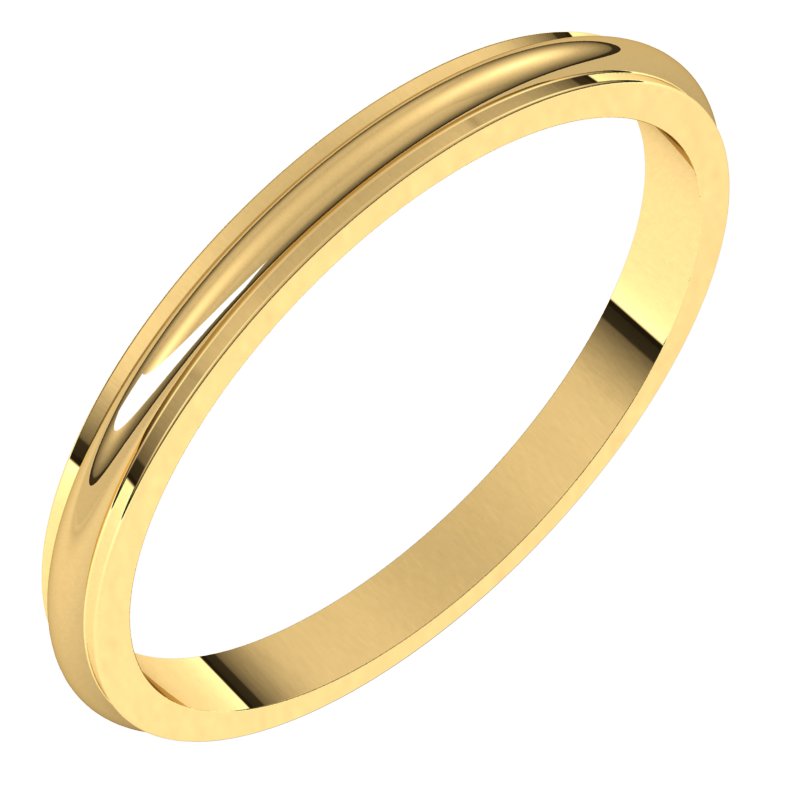 14K Yellow 2 mm Half Round Edge Band Size 10 Ref 60231