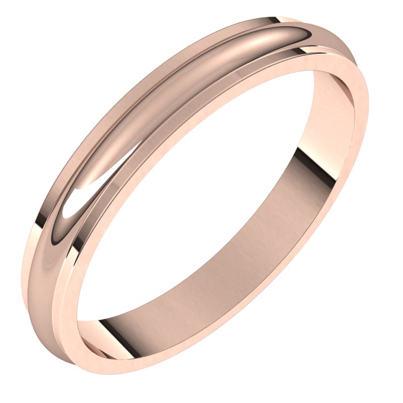 14K Rose 3 mm Half Round Edge Band Size 10 Ref 3219218