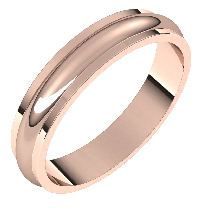 14K Rose 4 mm Half Round Edge Band Size 13 Ref 13543777