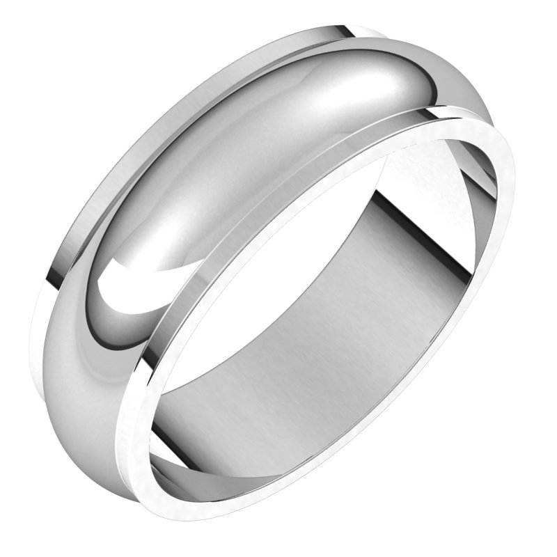 Platinum 6 mm Half Round Edge Band Size 10 Ref 1743739