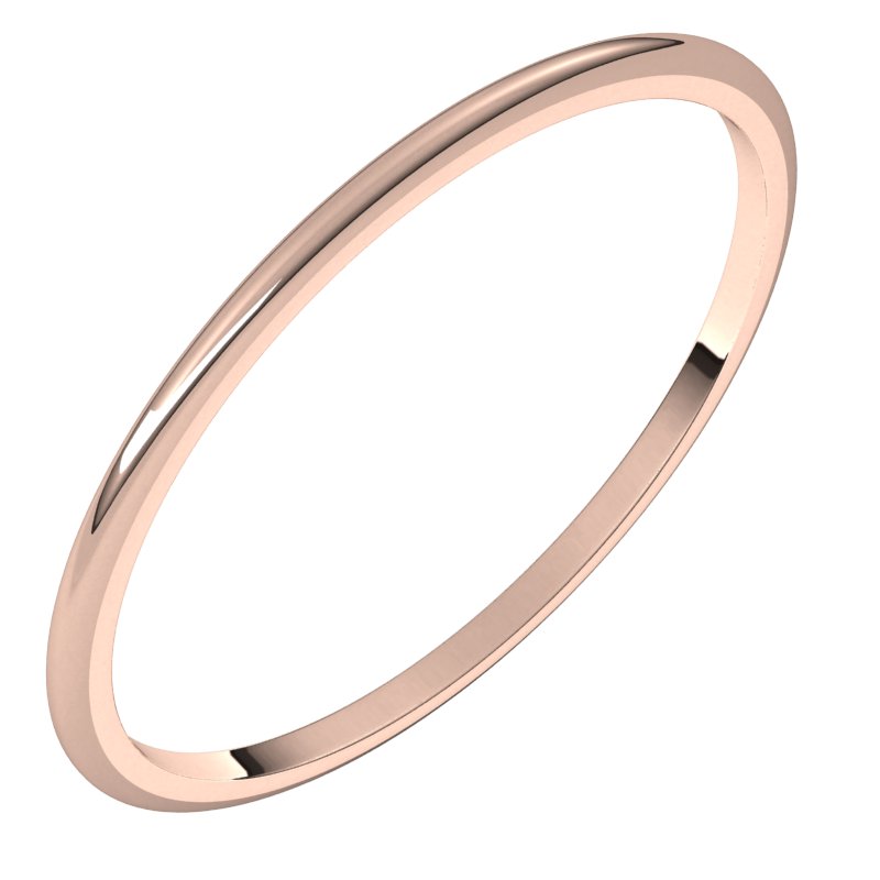 18K Rose 1 mm Half Round Light Band Size 5.5 Ref 11685998