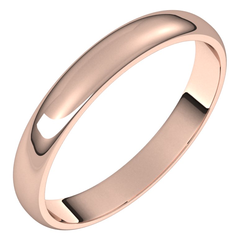 10K Rose 3 mm Half Round Light Band Size 9.5 Ref 14354988