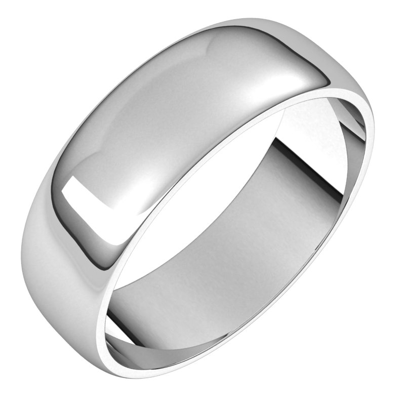 Sterling Silver 6 mm Half Round Light Band Size 9 Ref 14992290