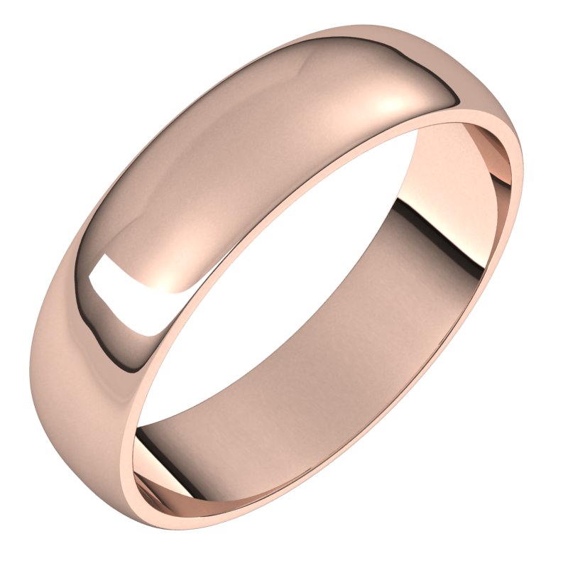 10K Rose 5 mm Half Round Light Band Size 9 Ref 10172009