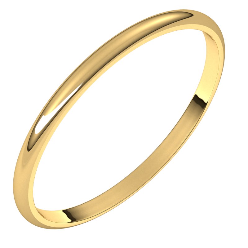 10K Yellow 1.5 mm Half Round Ultra-Light Band Size 4