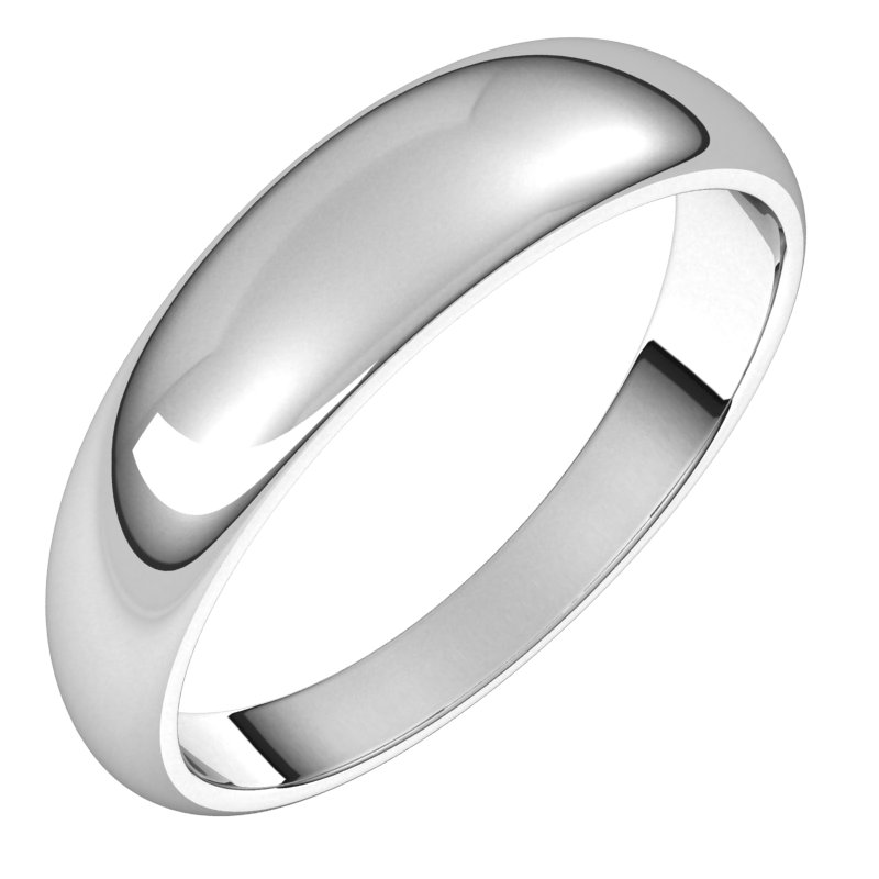 14K White 5 mm Half Round Tapered Band Size 12 Ref 205840