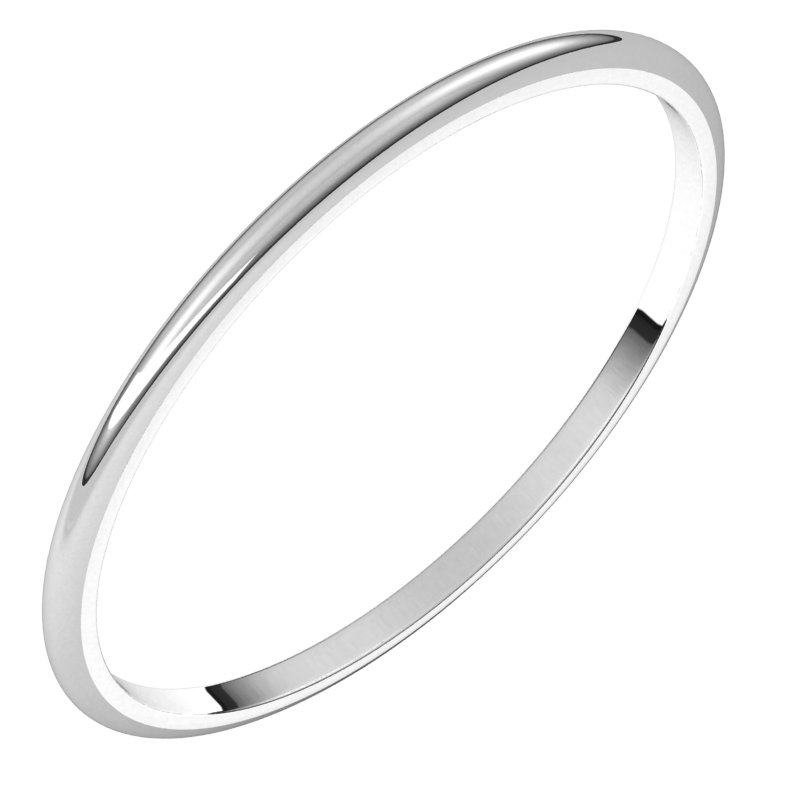 Sterling Silver 1 mm Half Round Ultra-Light Band Size  4.5
