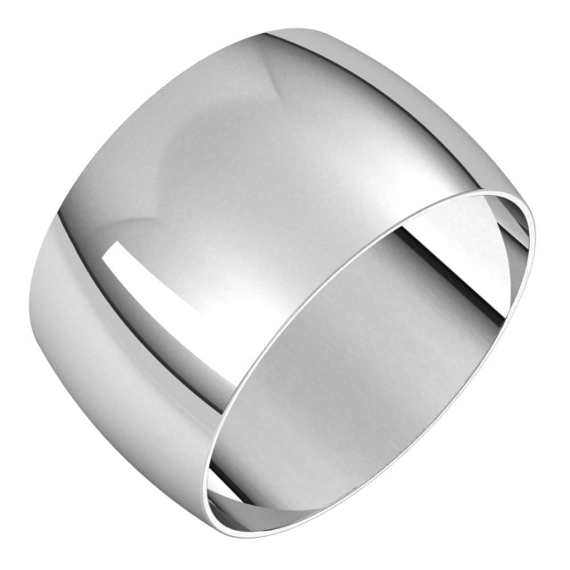 Sterling Silver 11 mm Half Round Ultra-Light Band Size  4