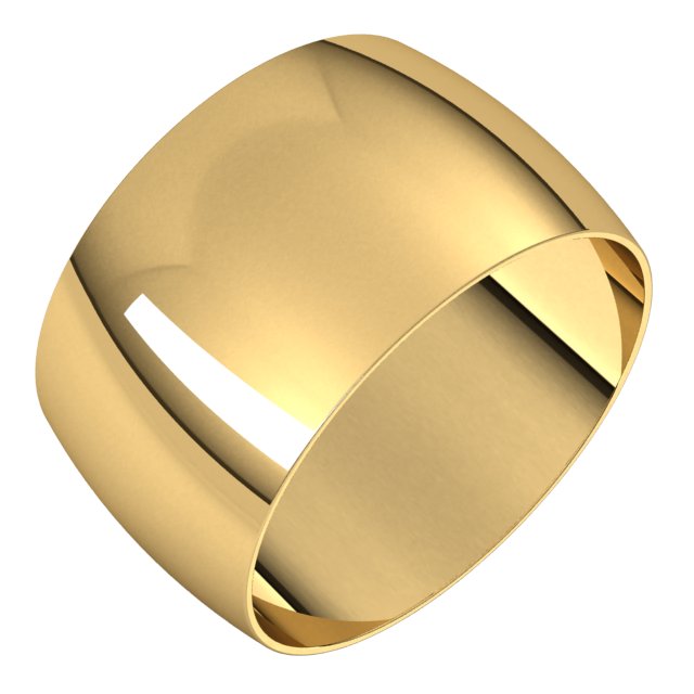 10K Yellow 11 mm Half Round Ultra-Light Band Size 4