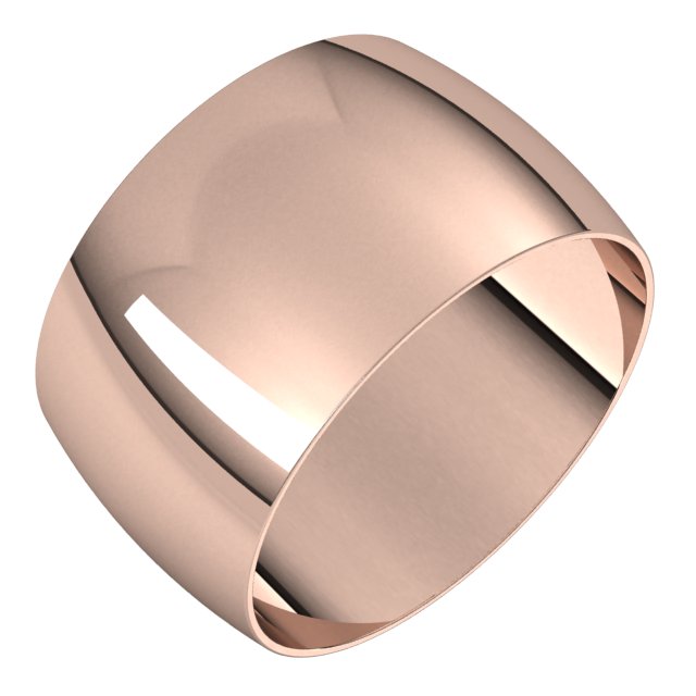 10K Rose 11 mm Half Round Ultra-Light Band Size 4