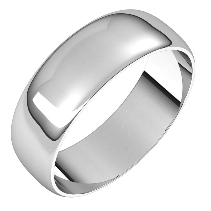 Platinum 6 mm Half Round Ultra Light Band Size 16.5 Ref 16947213