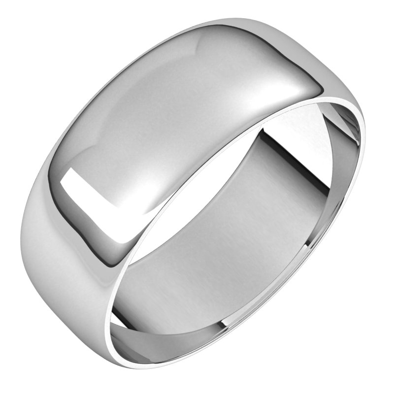 Platinum 7 mm Half Round Ultra Light Band Size 17 Ref 16947235