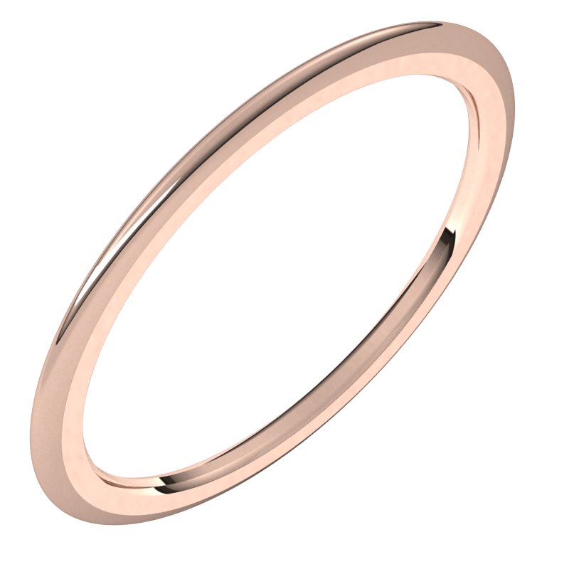 18K Rose 1 mm Half Round Comfort Fit Band Size 9 Ref 13729880