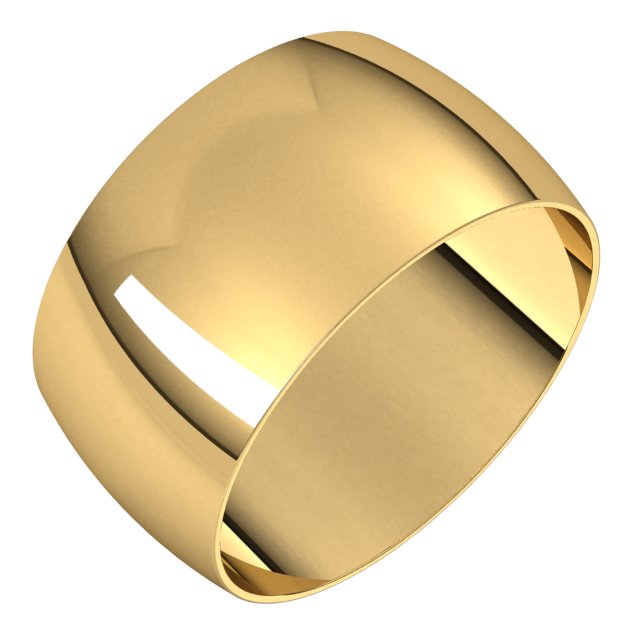 10K Yellow 10 mm Half Round Ultra-Light Band Size 4