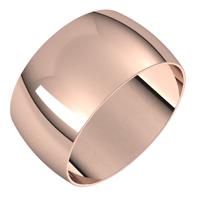 10K Rose 10 mm Half Round Ultra-Light Band Size 4