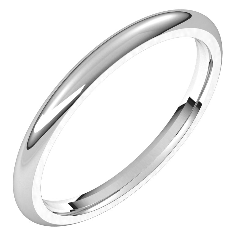 Platinum 2 mm Half Round Comfort Fit Band Size 10.5 Ref 242493