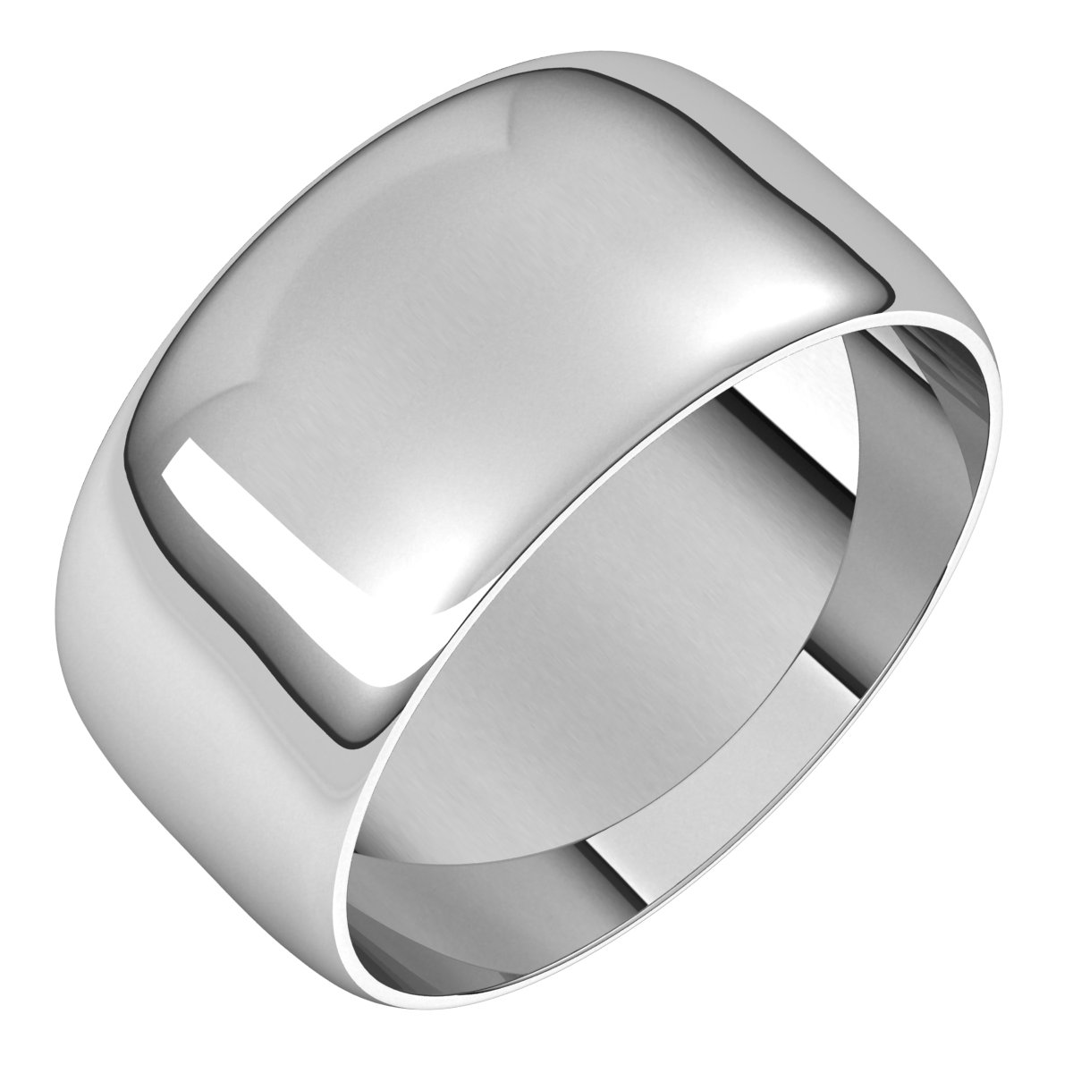 Sterling Silver 9 mm Half Round Ultra-Light Band Size  4