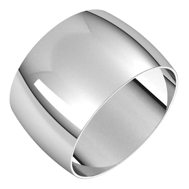 Sterling Silver 12 mm Half Round Ultra-Light Band Size  4
