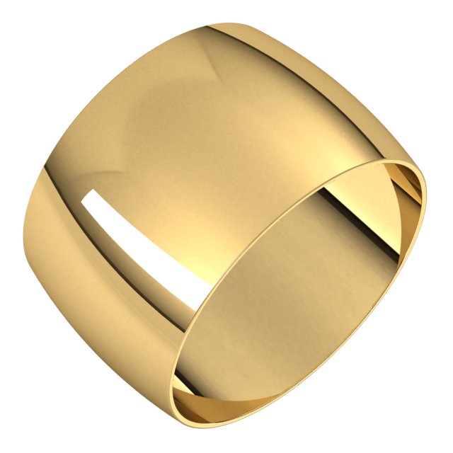 10K Yellow 12 mm Half Round Ultra-Light Band Size 4
