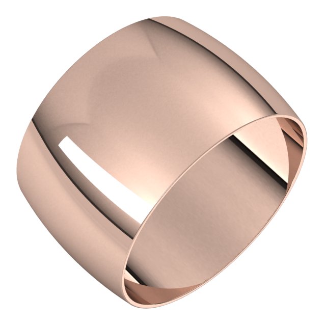 10K Rose 12 mm Half Round Ultra-Light Band Size 4