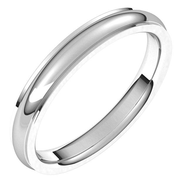 14K White 3 mm Comfort Fit Edge Band Size 6.5