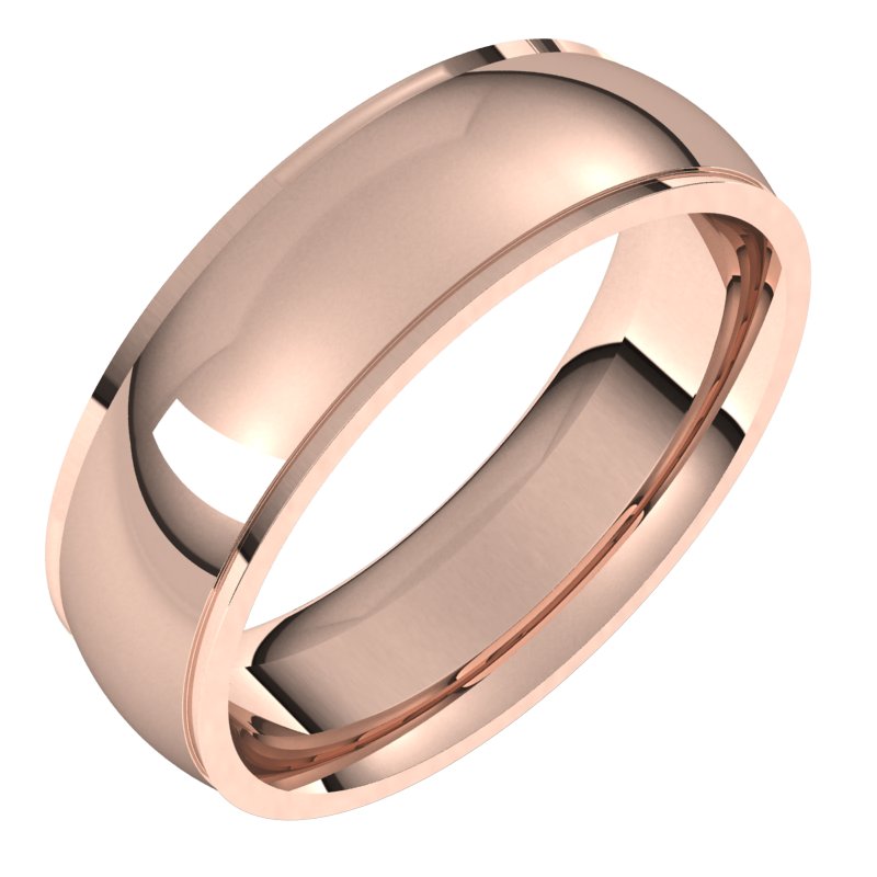 14K Rose 6 mm Comfort Fit Edge Band Size 9