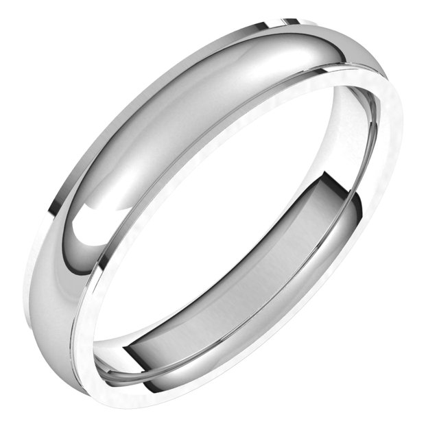 14K White 4 mm Comfort Fit Edge Band Size 6