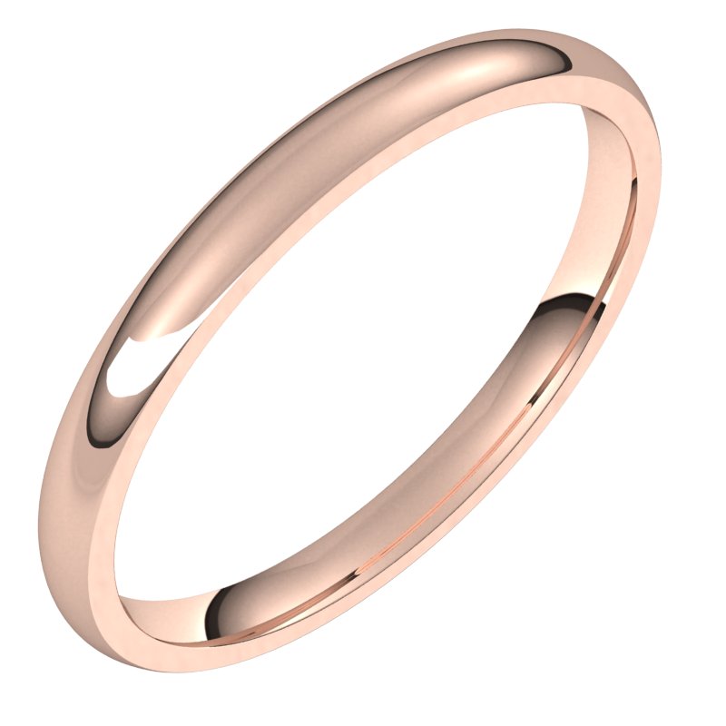 14K Rose 2 mm Half Round Comfort Fit Light Band Size 10 Ref 3423151