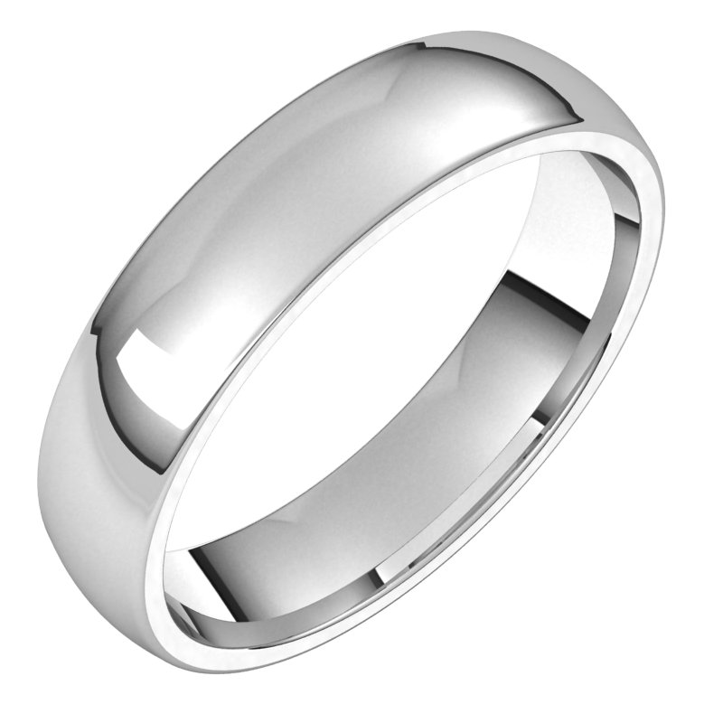 14K White 4.5 mm Lightweight Comfort-Fit Band