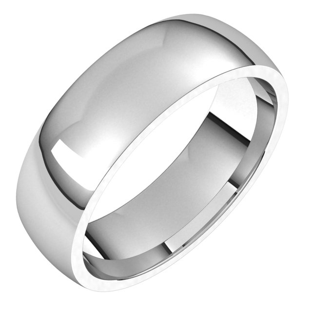 Continuum Sterling Silver 6 mm Half Round Comfort Fit Light Band Size 10