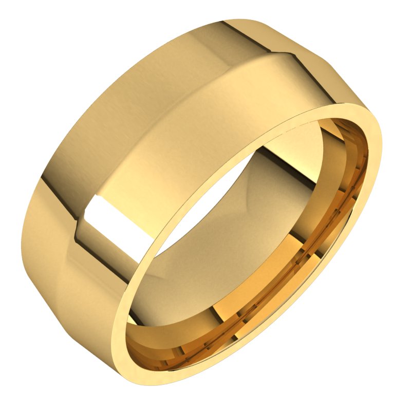 14K Yellow Gold 2.5mm flat comfort fit wedding band