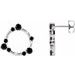 14K White Natural Onyx & .03 CTW Natural Diamond Circle Earrings