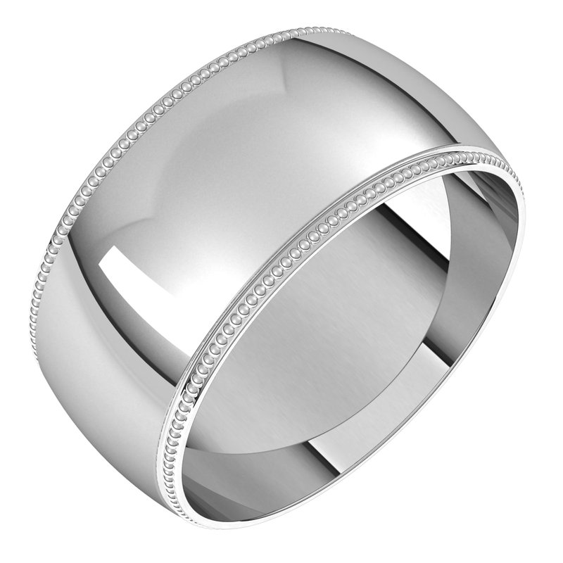 Lightweight Milgrain Half Round Band