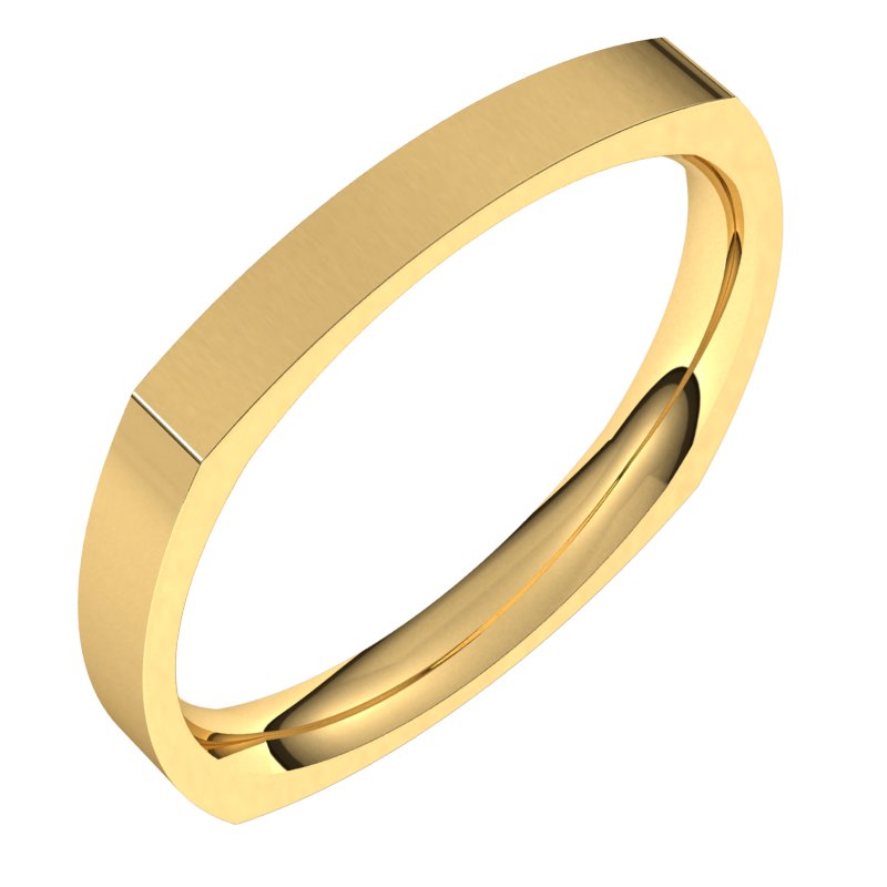 14K Yellow 2.5 mm Square Comfort Fit Band Size 4.5 Ref 2669547