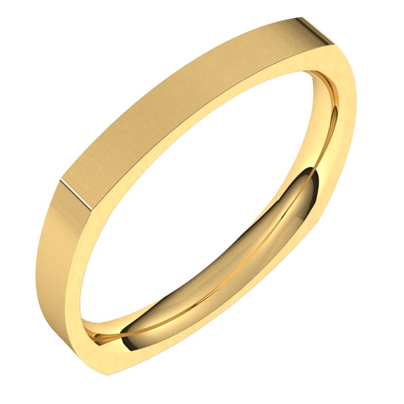 14K Yellow 2.5 mm Square Comfort Fit Band Size 5.5 Ref 12495253