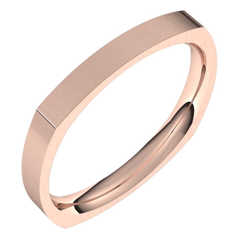 14K Rose 2.5 mm Square Comfort Fit Band Size 10 Ref 576077