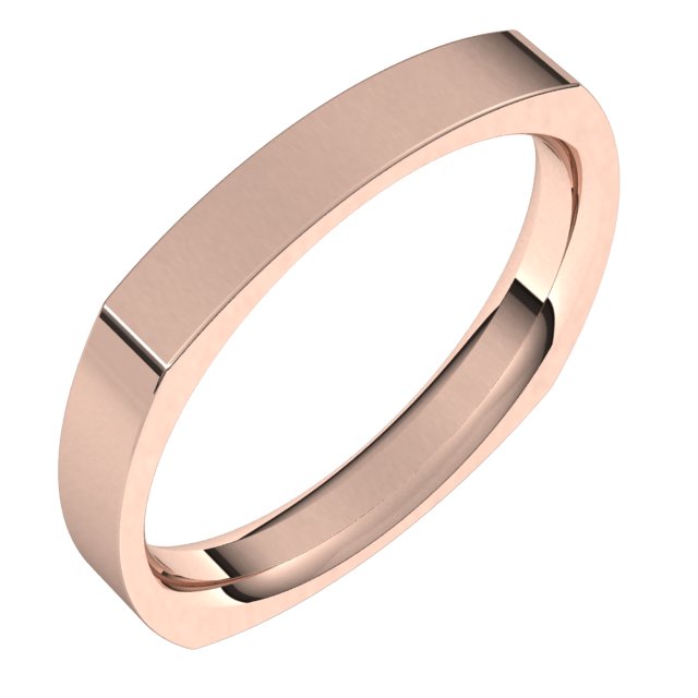 14K Rose 3 mm Square Comfort Fit Band Size 5.5 Ref 12553471