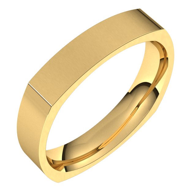 14K Yellow 4 mm Square Comfort Fit Band Size 11