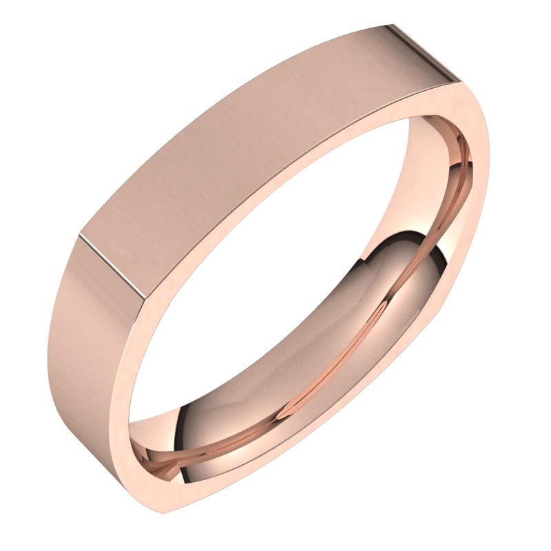 10K Rose 4 mm Square Comfort Fit Band Size 9.5 Ref 12499957