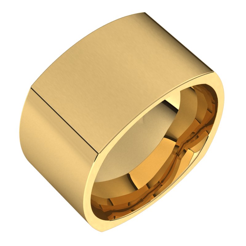 14K Yellow 11 mm Square Comfort Fit Band Size 5.5