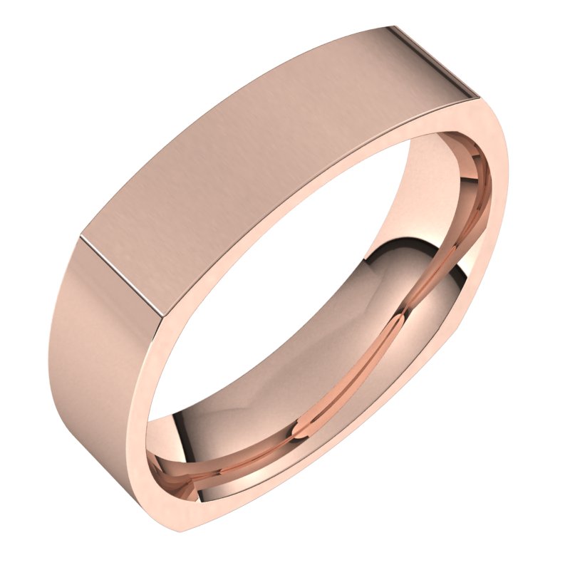 14K Rose 5 mm Square Comfort Fit Band Size 11 Ref 17464755