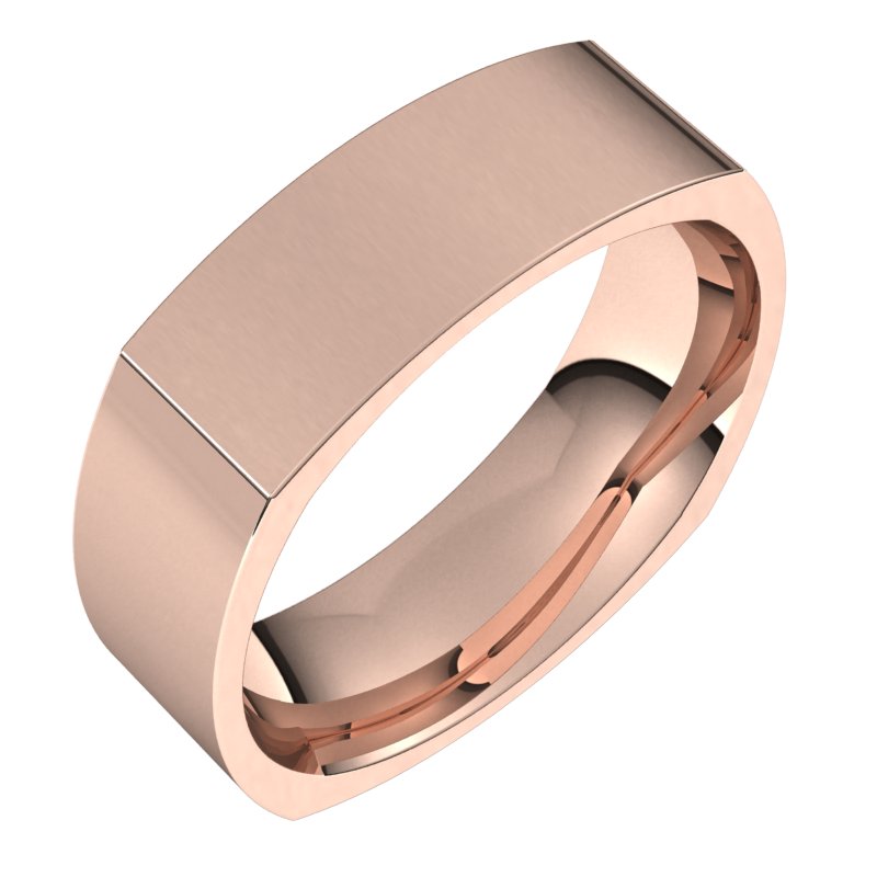 14K Rose 6 mm Square Comfort Fit Band Size 11 Ref 2441498