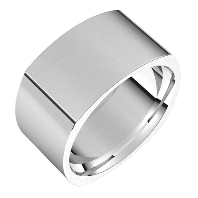 Sterling Silver 10 mm Square Comfort Fit Band Size 9.5 Ref 13497246