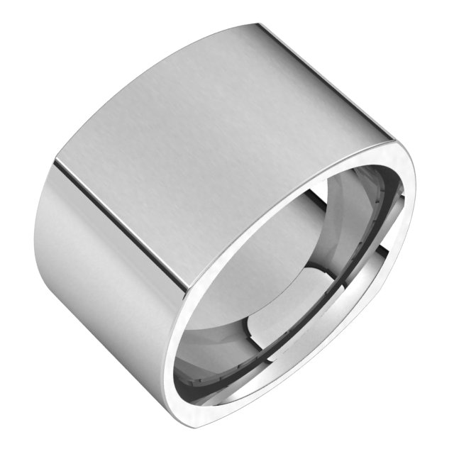 14K White 12 mm Square Comfort Fit Band Size 10 Ref 2356420