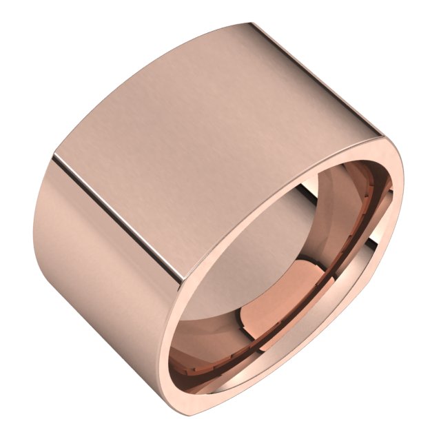 10K Rose 12 mm Square Comfort Fit Band Size 4