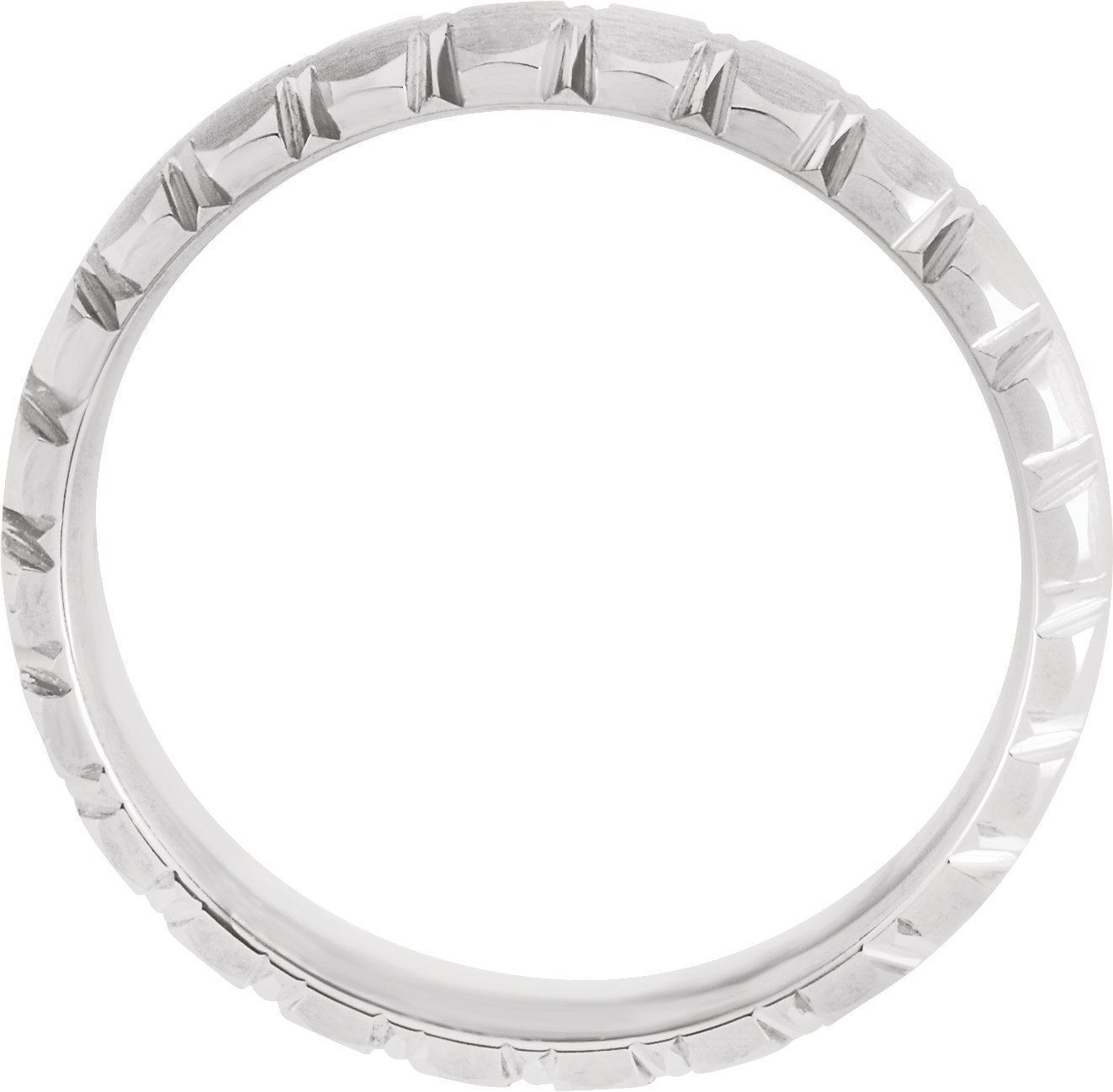 Alternative view of Curve Edge Band With Satin Finish – 10K White Gold